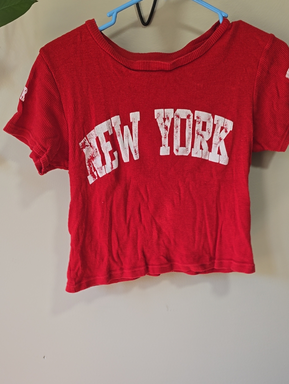 On Fire Red 'New York' Ribbed Tank Top
